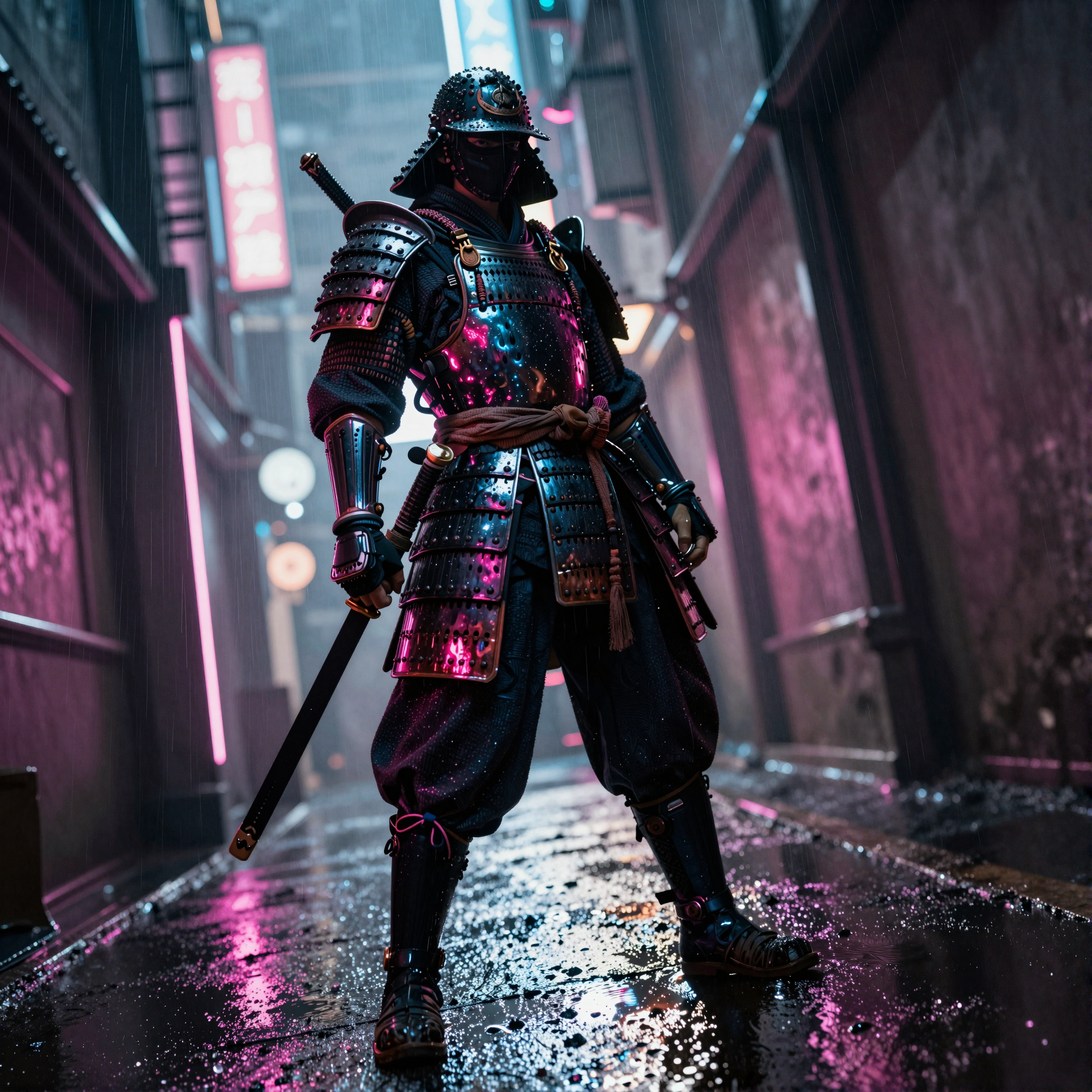 Neon Alley Samurai – Dramatic Perspective